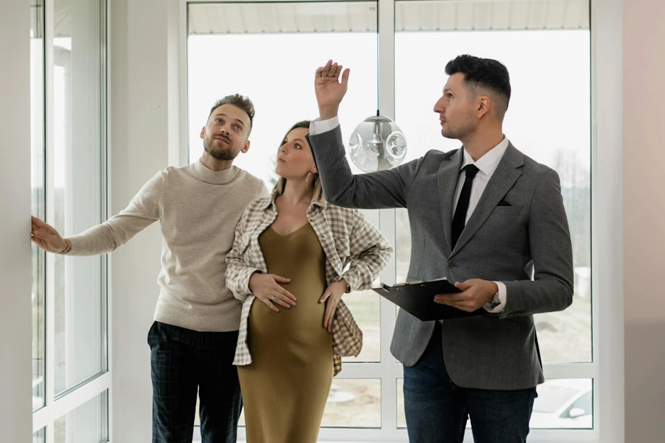 Property 360 leasing agent conducting a property tour for prospective tenants.